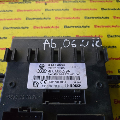 Calculator Confort Audi A6, 4F0907279A, 4F0910279AE, F005V01081,