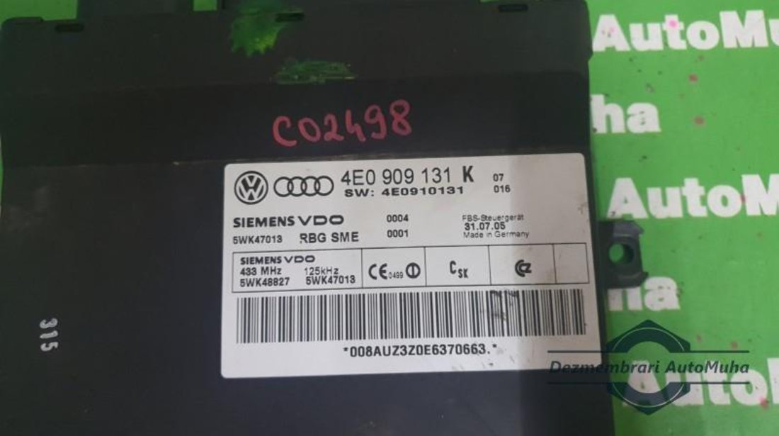 Calculator confort Audi A8 (2002-2009) [4E_] 4e0909131k
