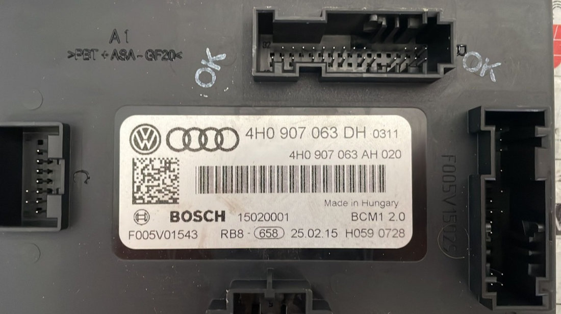 Calculator Confort Audi A8 Quattro cod: 4H0907063DH - 4H0907063AH