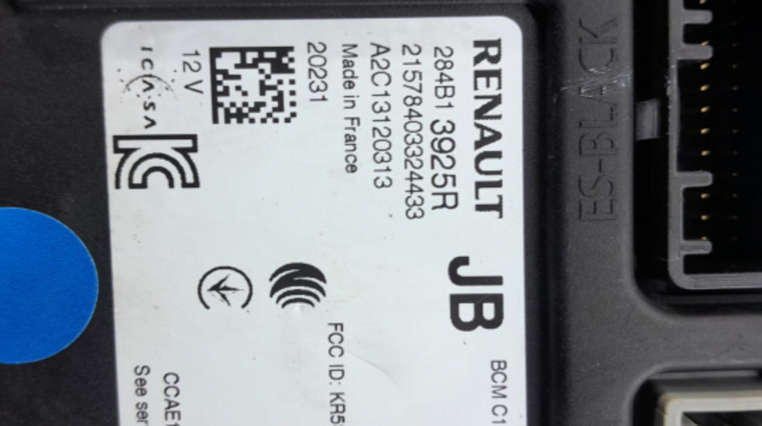 Calculator confort bcm 284b13925r Renault Captur 2 [2019 - 2020] 1.0 TCE H4D460