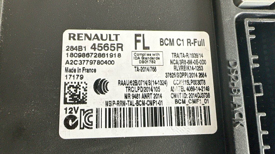 Calculator confort BCM 284B14565R RENAULT Megane IV Hatchback (B9A/M/N) 1.5 Blue dCi 116 cai