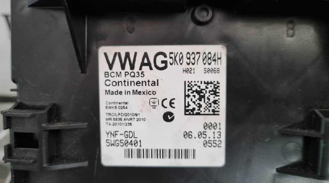 Calculator confort / BCM VW Touran Facelift cod piesa : 5K0937084H