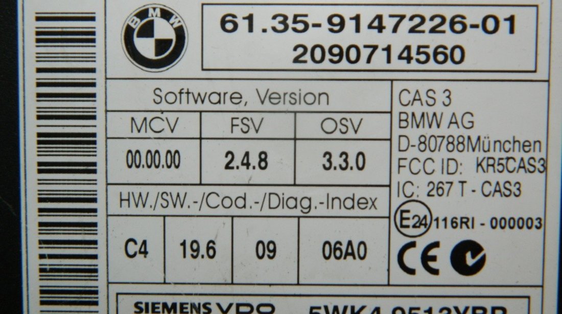 Calculator confort BMW Seria 1 E87 cod: 6135914722601 model 2008