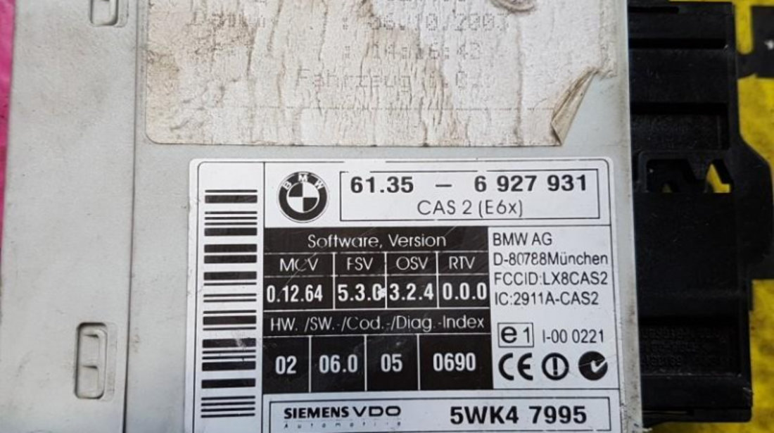 Calculator confort BMW Seria 5 (2004->) [E61] 61356927931