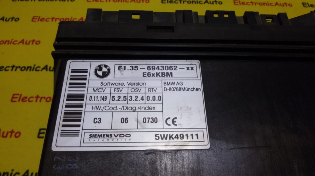 Calculator confort BMW Seria 5 E60 61356943062, 5WK49111