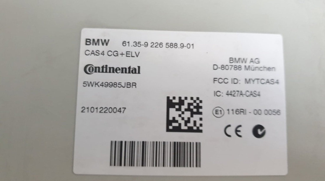 Calculator confort BMW Seria 5 F11 cod piesa : 9226588