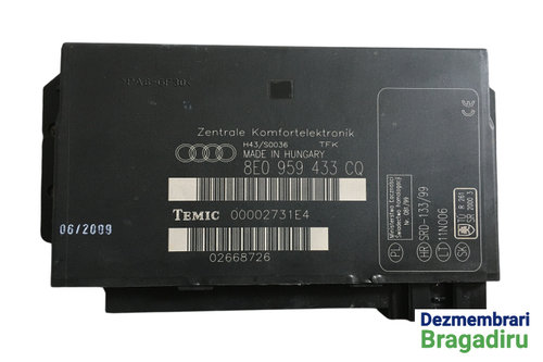 Calculator confort Cod: 8E0959433CQ 8E0959433CQ Seat Exeo [2009 - 2012] Sedan 2.0 TDI MT (143 hp) Co...