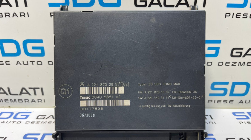 Calculator Confort Confort Control Scaune Bancheta Spate Mercedes Clasa S Class W221 S320 2005 - 2013 Cod A2218702987 A2218701092 A2214423111 [2169]