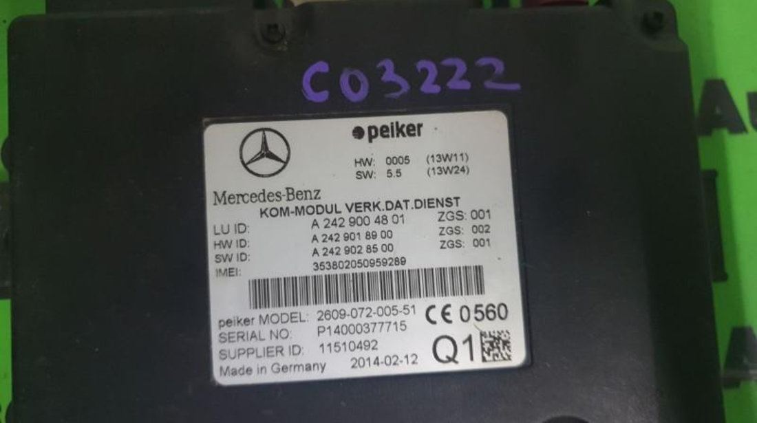 Calculator confort Mercedes C-Class (2007->) [W204] a2429004801