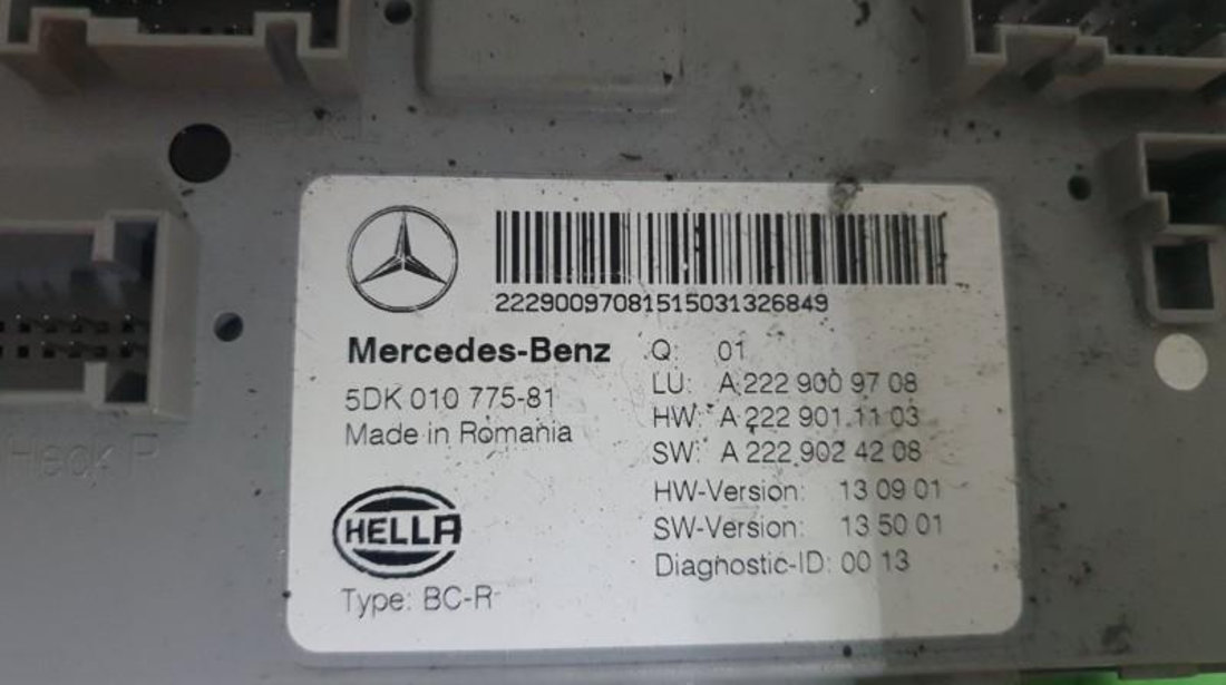 Calculator confort Mercedes S-Class (2014->) [W222] a2229009708