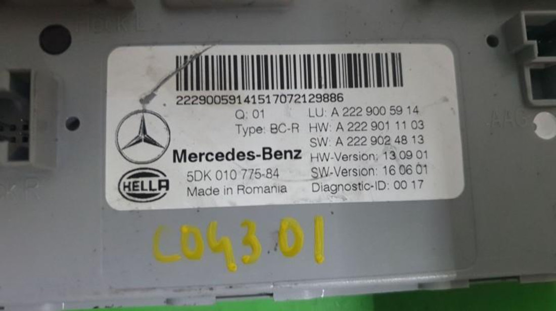 Calculator confort Mercedes S-Class (2014->) [W222] a2229005914