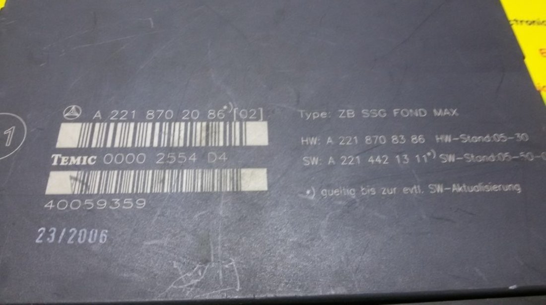 Calculator confort Mercedes S Class A2218702086, 00002554