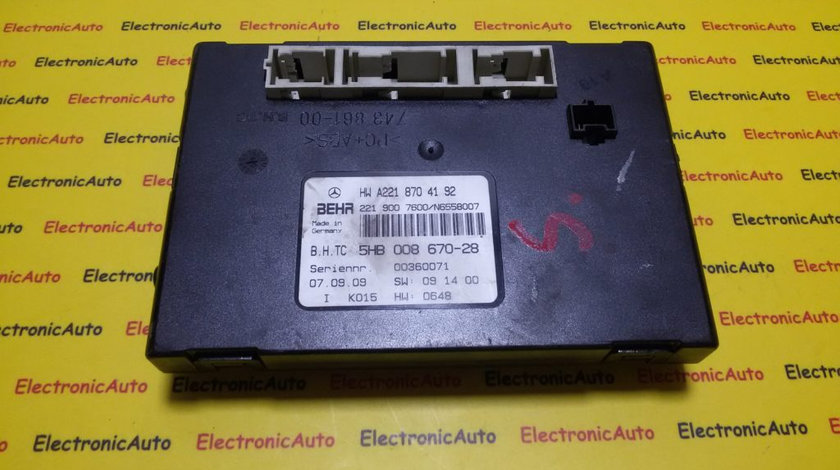 Calculator confort Mercedes S Class A2218704192, 5HB00867028 (W3AZD1)