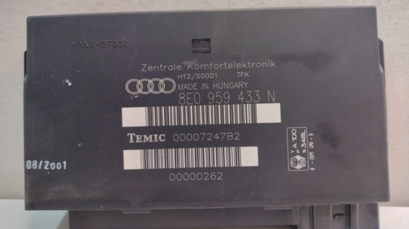 Calculator Confort Modul, Cod 8E0959433N Audi A4 B6 [2000 - 2005]