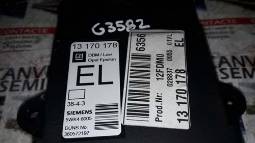 Calculator confort OPEL VECTRA C 13 170 178 / 13170178 / 5WK4 6005 / 5WK4600513 170 178 / 13170178 /...