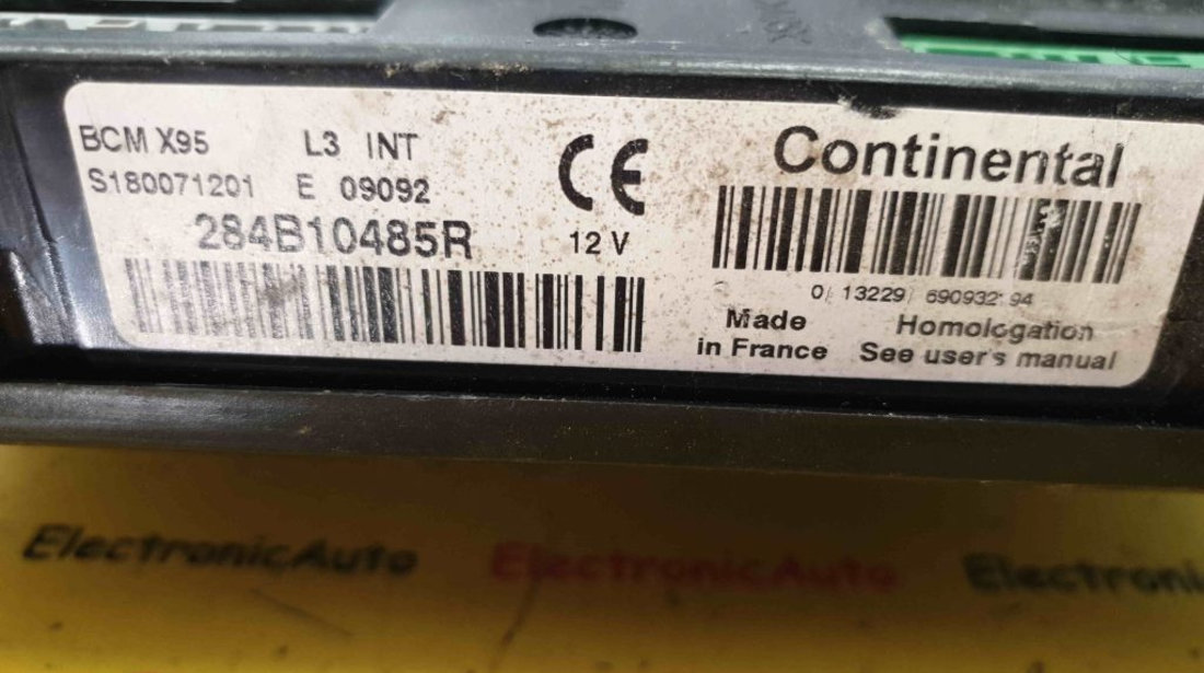 Calculator Confort Renault Megane 3, 284B10485R, S180071201E, BCMX95 L3 INT