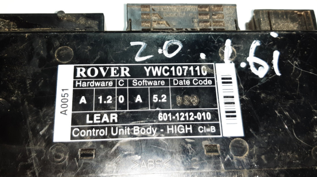 Calculator Confort Rover 75 (RJ) 1999 - 2005 YWC107110, 6011212010, 601-1212-010