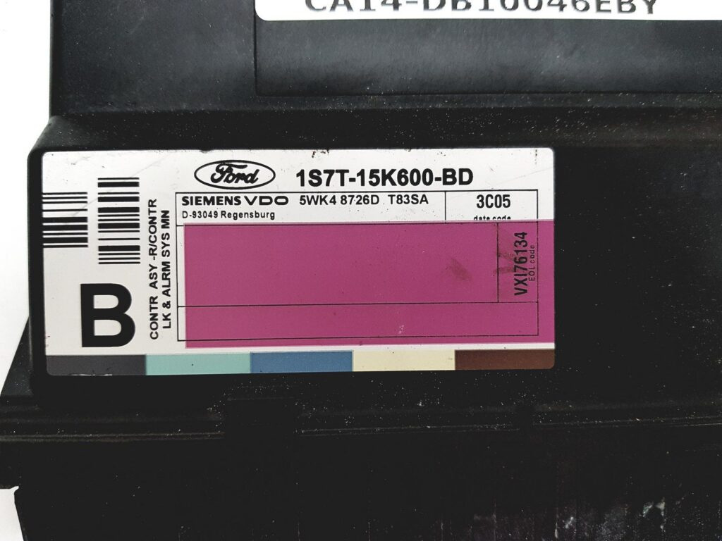 Calculator CONFORT SIEMENS FORD FOCUS 1S7T-15K600-BD / 1S7T 15K600 BD / 1S7T15K600BD / 5WK4 8726D / 5WK48726D / T83SA1S7T-15K600-BD / 1S7T 15K600 BD / 1S7T15K600BD / 5WK4 8726D / 5WK48726D / T83SA
