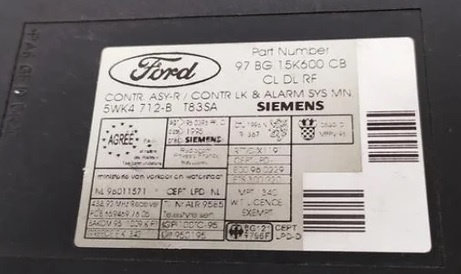 Calculator CONFORT SIEMENS FORD FOCUS 97BG1-5K600-CB / 97BG1 5K600 CB / 97BG15K600CB / 5WK4 712 B / ...