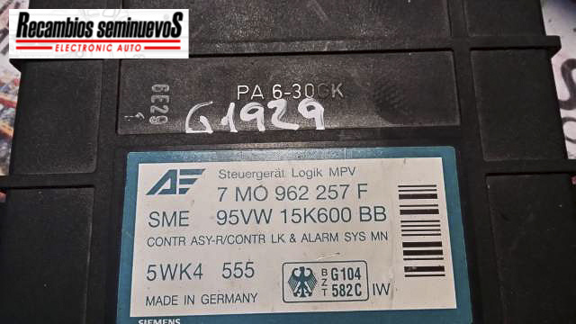 Calculator CONFORT SIEMENS FORD GALAXY 7 MO 962 257 F / 7MO962257F / 95VW 15K600 BB / 95VW15K600BB / 5WK4 555 / 5WK45557 MO 962 257 F / 7MO962257F / 95VW 15K600 BB / 95VW15K600BB / 5WK4 555 / 5WK4555