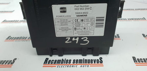 Calculator CONFORT SIEMENS SEAT IBIZA 6K0 962 258 C / 6K0962258C / 5WK46922 / 5WK4 8687 / 5WK486876K...