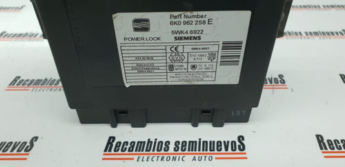 Calculator CONFORT SIEMENS SEAT IBIZA 6K0 962 258 E / 6K0962258E / 5WK46922 / 5WK4 8687 / 5WK486876K...