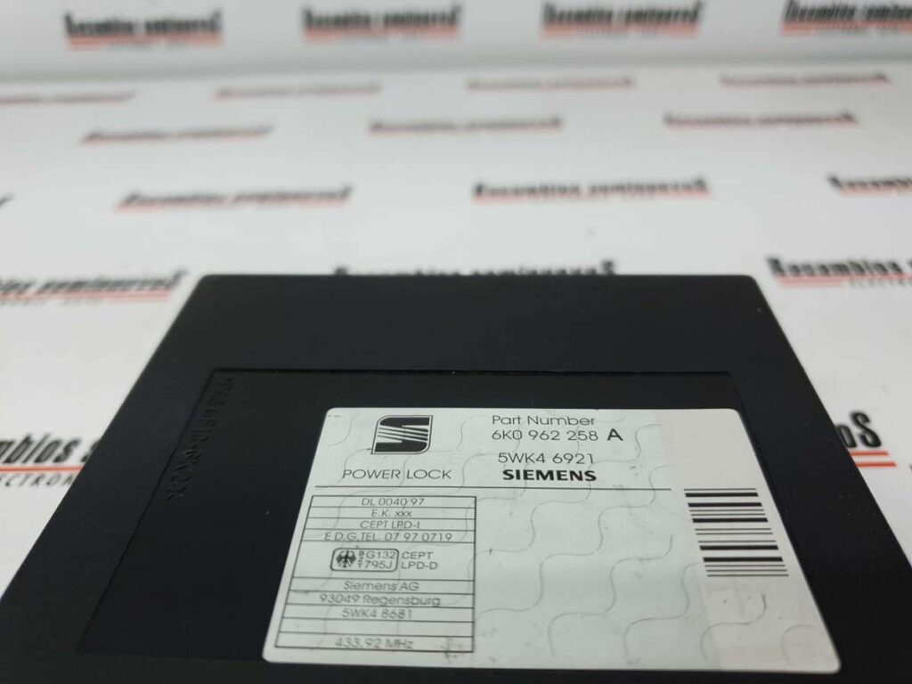 Calculator CONFORT SIEMENS SEAT IBIZA 6K0 962 258 A / 6K0962258A / 5WK4 6921 / 5WK469216K0 962 258 A / 6K0962258A / 5WK4 6921 / 5WK46921