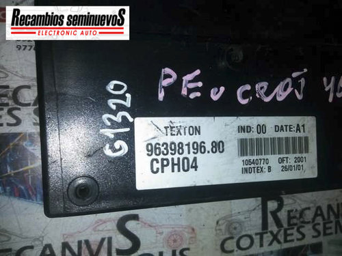 Calculator CONFORT TEXTON PEUGEOT 306 96 398 196 80 / 963981968096 398 196 80 / 9639819680