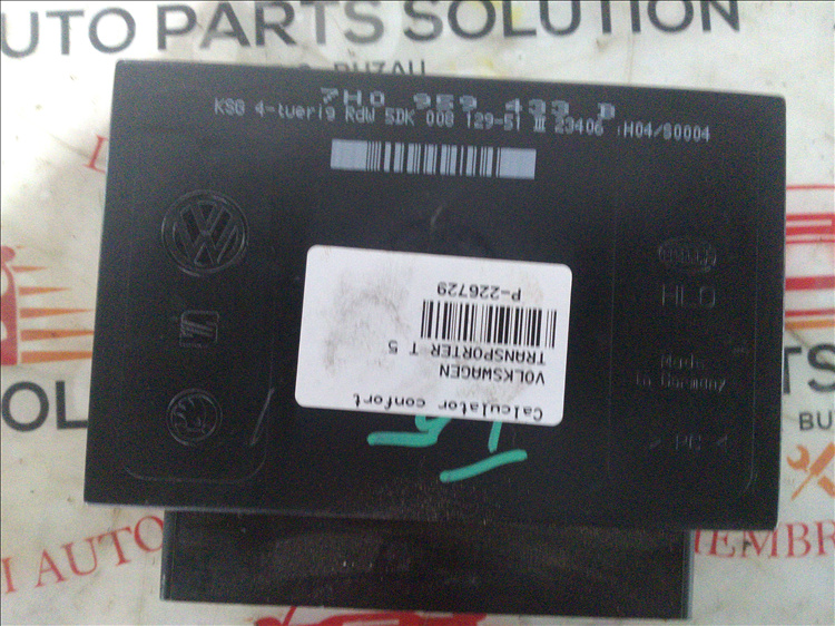 Calculator confort VOLKSWAGEN TRANSPORTER T 5