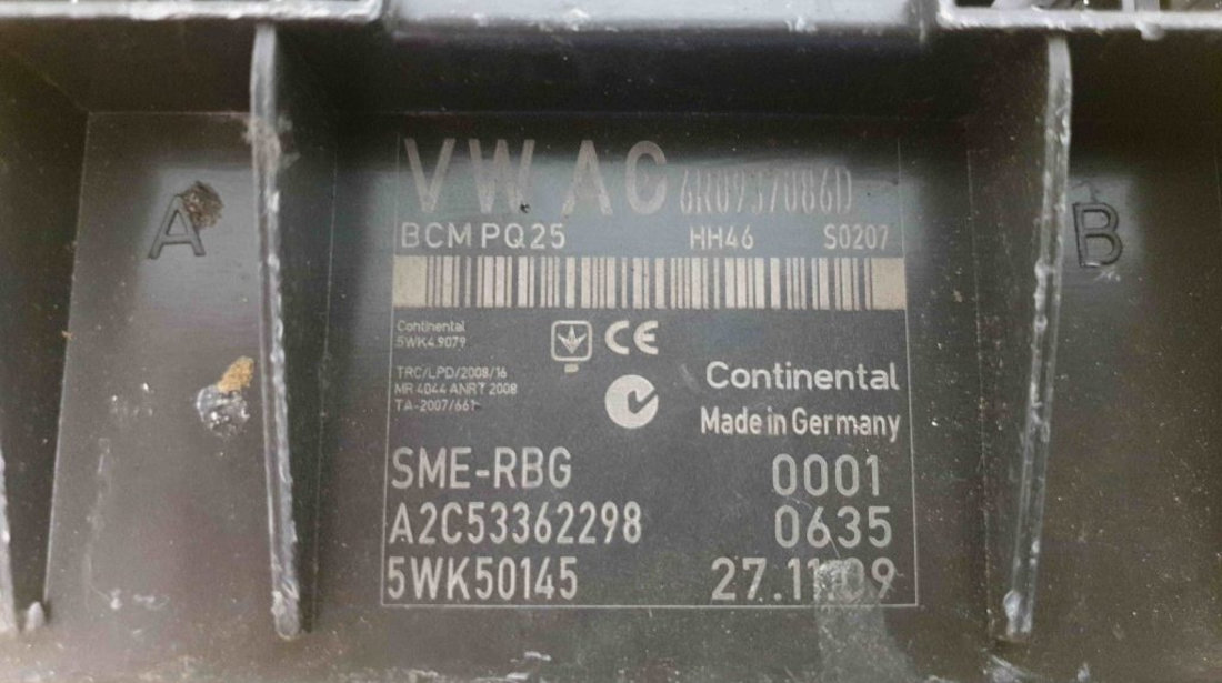 Calculator Confort VW Audi Seat, 5WK50145 6R0937086D, BCM PQ25, HH46 S0207