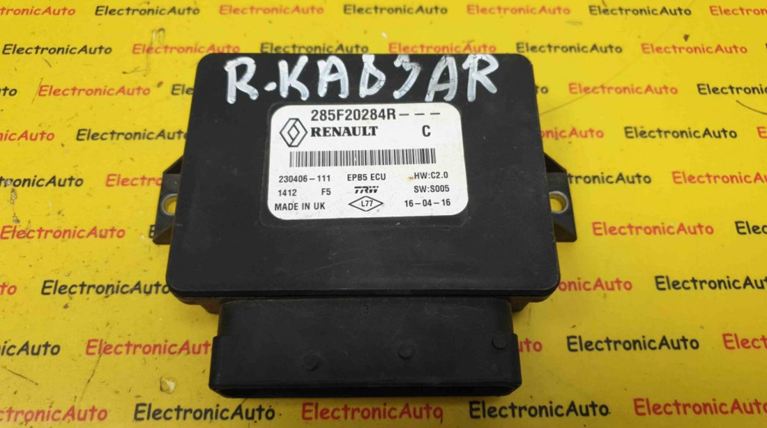 Calculator Control Frana Mana Renault Kadjar 1.5 dci, 285F20284R, EPB5