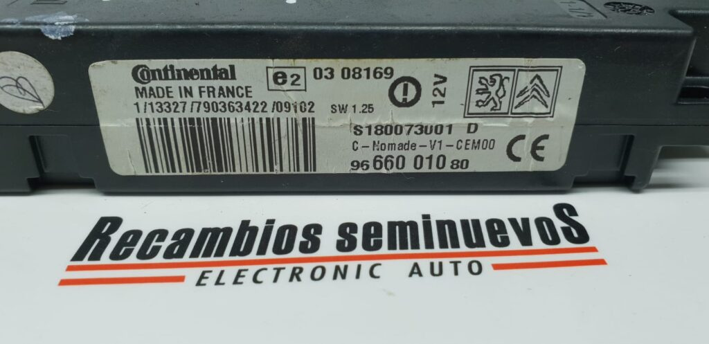 Calculator CONTROL PEUGEOT 207, S180073001D, 9666001080,