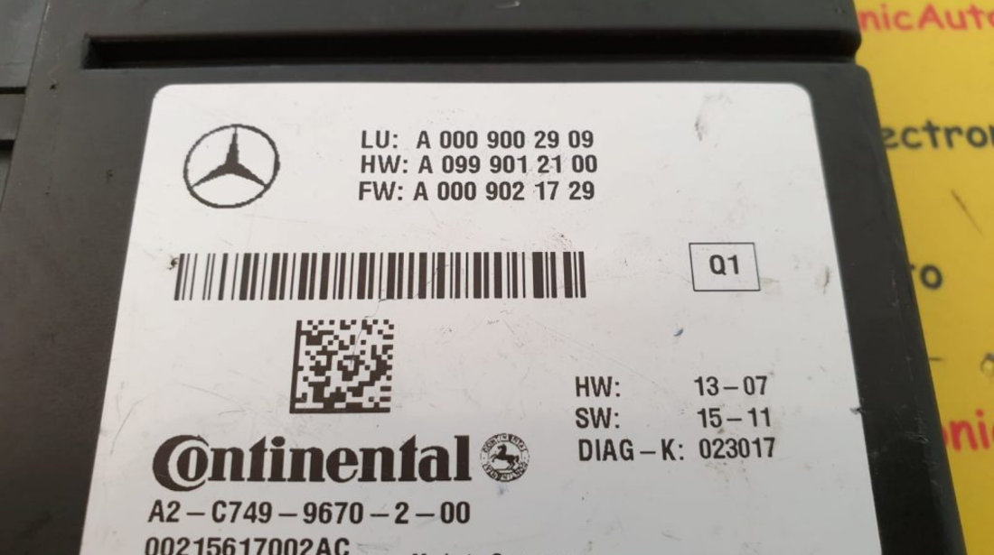 Calculator Control Senzori ​Mercedes GLE-Klasse, A0009002909, A0999012100, A0009021729,