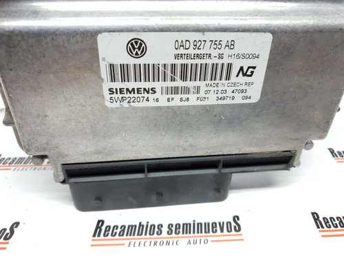 Calculator cutie viteze automata SIEMENS VOLKSWAGEN TOUAREG 0AD 927 755 AB / 0AD927755AB / 5WP22074 ...