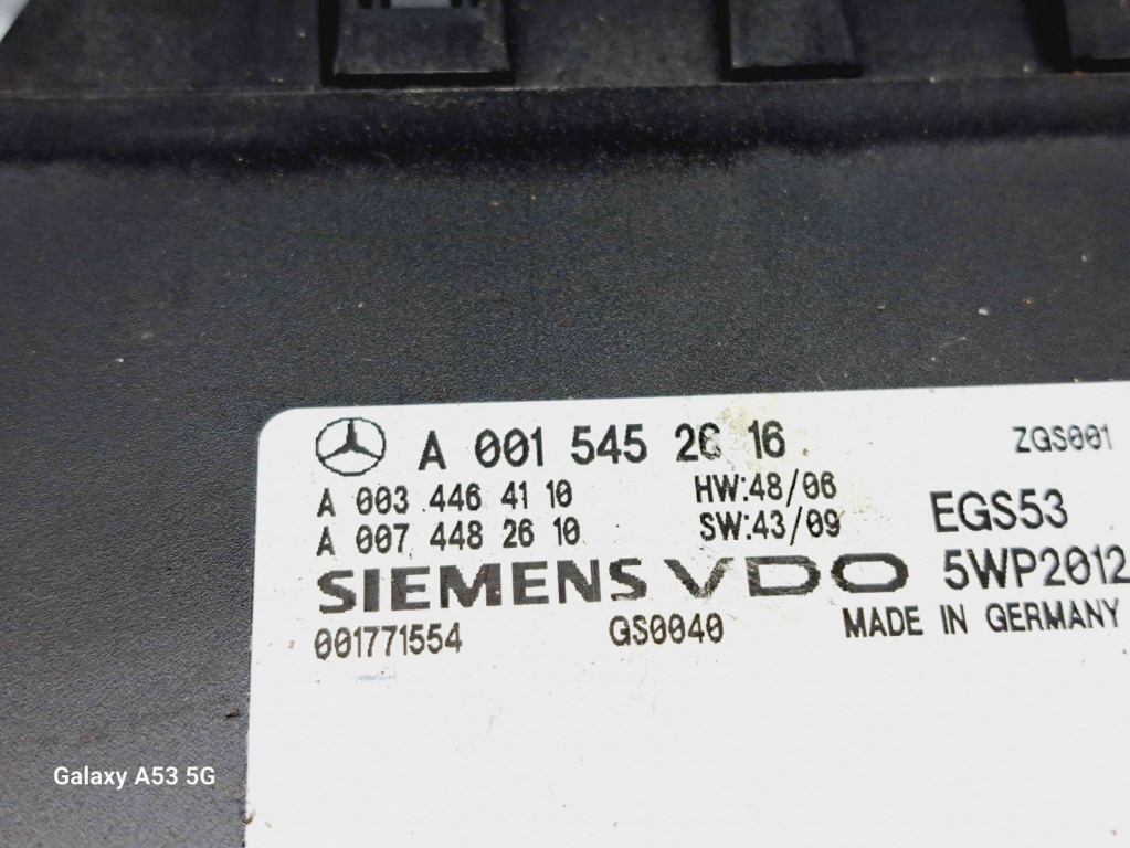 Calculator cutie viteze Mercedes Clasa C (W204) [Fabr 2007-2014] A0015452616 2.2 CDI 651911 80KW / 109CP