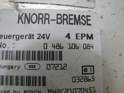 Calculator EBS KNORR-BREMSE MAN TGA 0 486 106 084 / 0486106084 / 20 895 576 / 20895576 / 0328650 486...