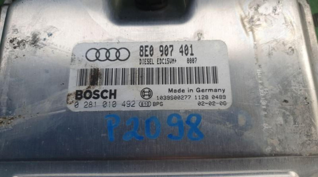 Calculator ecu Audi A4 (2001-2004) [8E2, B6] 0281010492