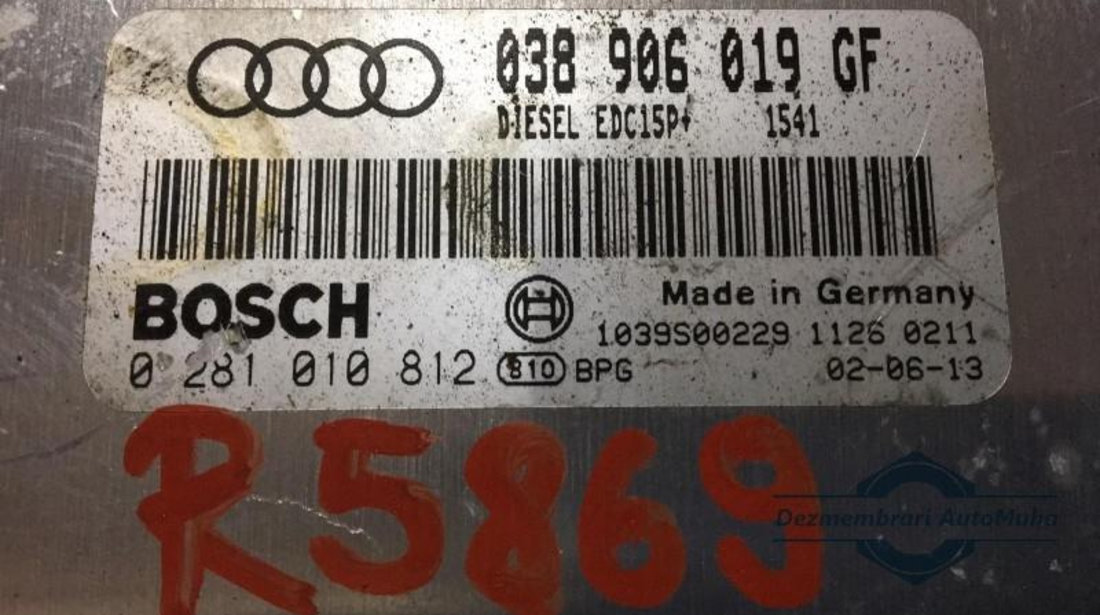 Calculator ecu Audi A4 (2001-2004) [8E2, B6] 0281010812