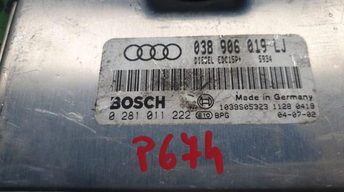 Calculator ecu Audi A4 (2001-2004) [8E2, B6] 0281011222