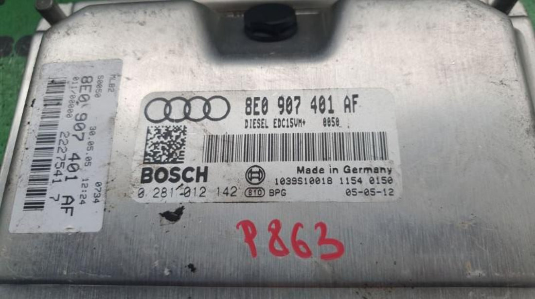 Calculator ecu Audi A4 (2004-2008) [8EC, B7] 0281012142