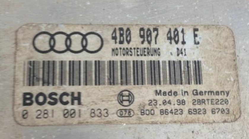 Calculator ecu Audi A6 (1997-2004) [4B, C5] 0281001833