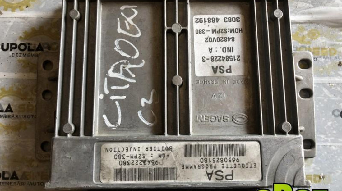 Calculator ecu Citroen C3 Pluriel (2003->) [HB_] 1.4 benzina 9650825180