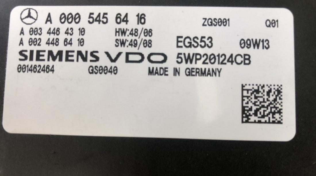 Calculator ECU cutie de viteze Mercedes Benz E220 W212, 170cp, Automat sedan 2009 (A0005456416)