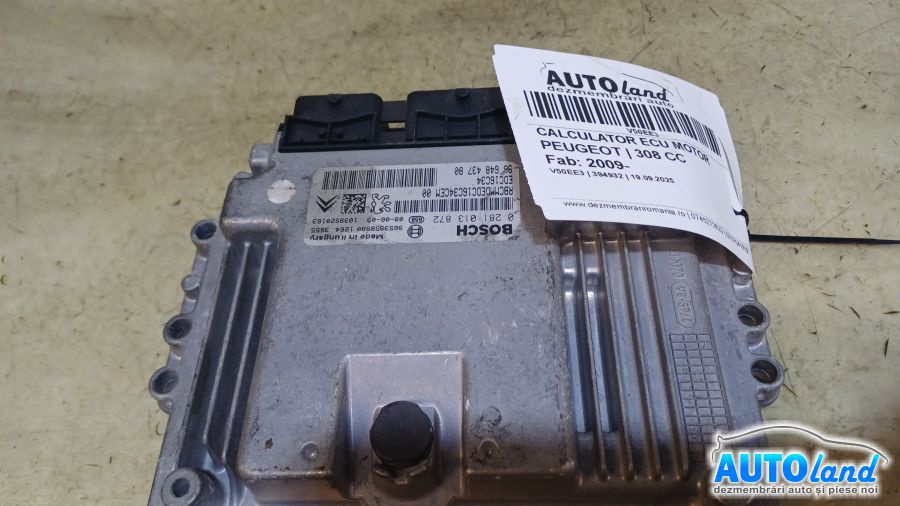 Calculator Ecu Motor 0281013872 Peugeot 308 CC 2009