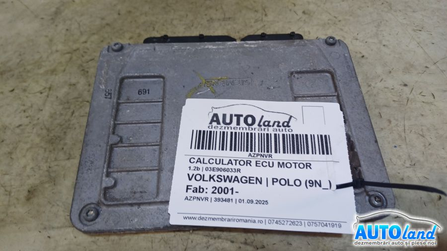 Calculator Ecu Motor 03e906033r 1.2b Volkswagen POLO 9N 2001