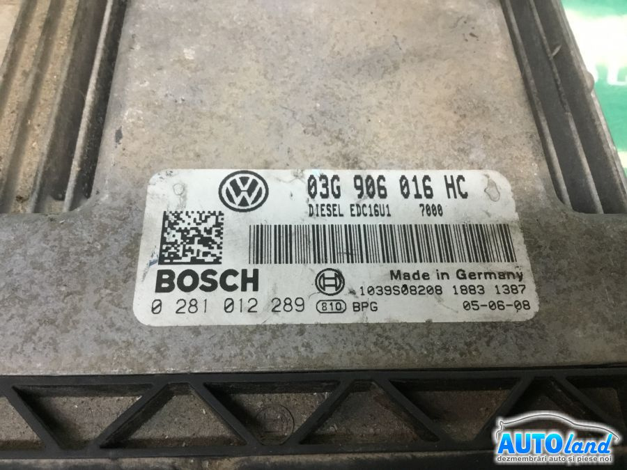 Calculator Ecu Motor 03g906016hc 1.9 TDI, Bjb Seat ALTEA 5P1 2004