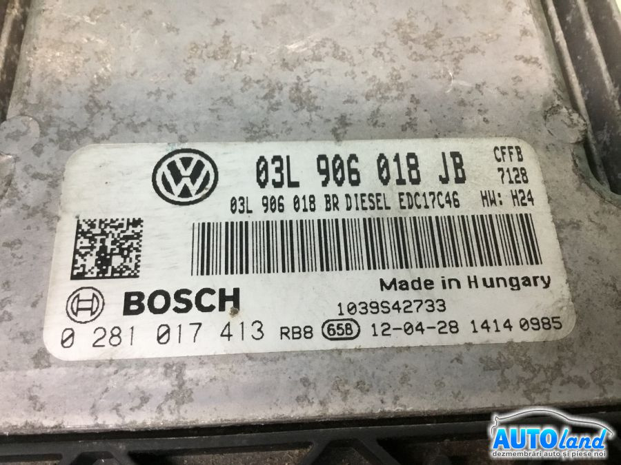 Calculator Ecu Motor 03l906018jb 2.0 TDI,103 KW,cff Skoda SUPERB II 3T4 2008