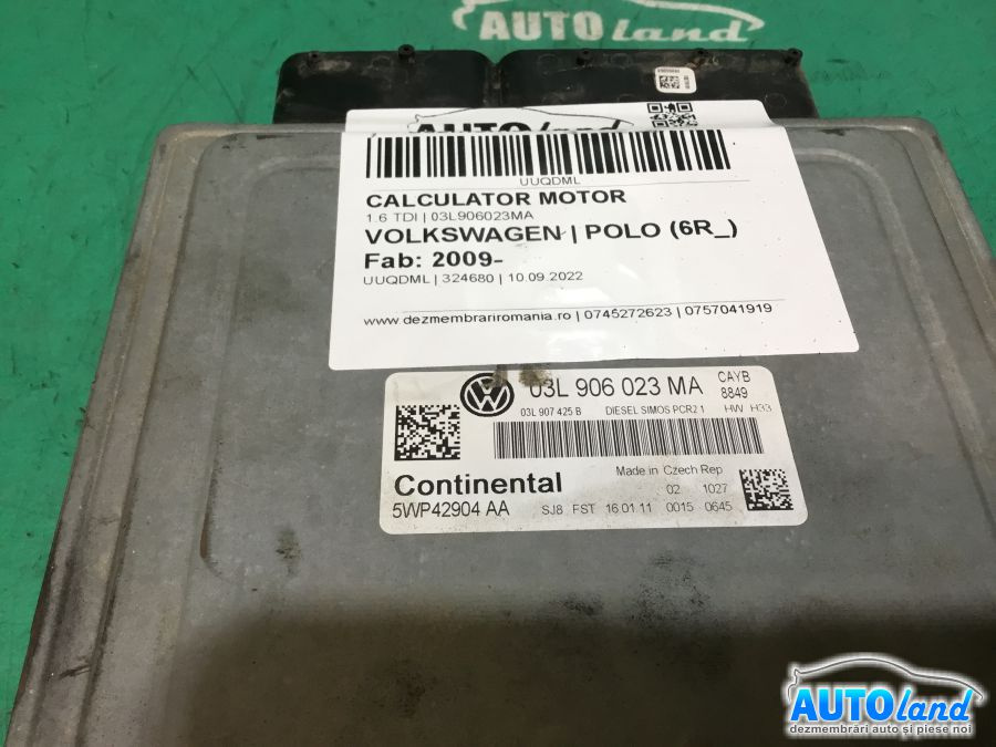 Calculator Ecu Motor 03l906023ma 1.6 TDI Volkswagen POLO 6R 2009