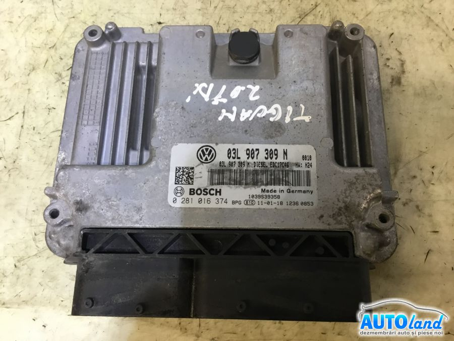 Calculator Ecu Motor 03l907309n 2.0 TDI0281016374 Volkswagen TIGUAN 2007