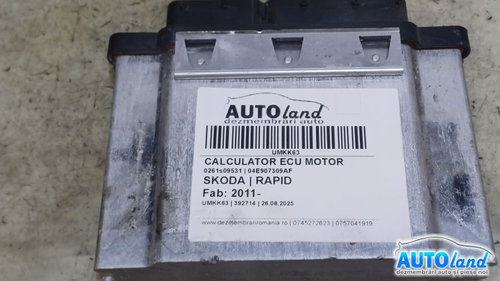 Calculator Ecu Motor 04e907309af 0261s09531 Skoda RAPID 2011